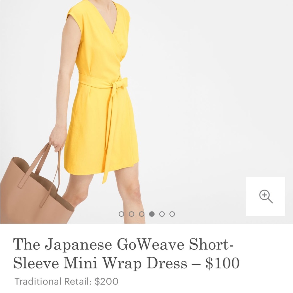 Everlane Japanese GoWeave Yellow Wrap Dress